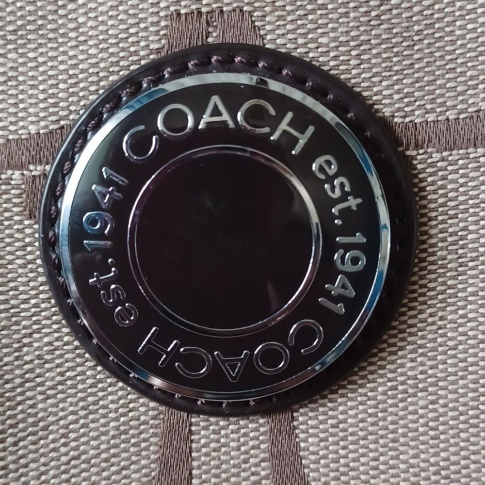 Coach Brown and Tan Signature Tote Bag - Picture 6 of 6